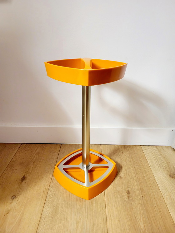 Image 1 of Space Age Umbrella Stand Or Stand, Orange, Plastic And Metal, 1970s Or 80s