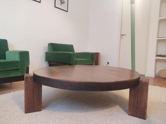 Image 1 of Circular Tripod Oak Coffee Table