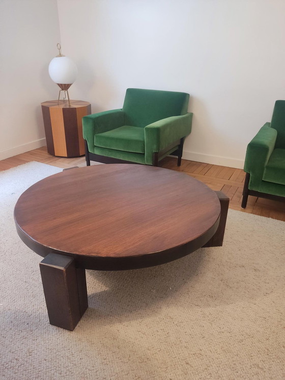 Image 1 of Circular Tripod Oak Coffee Table