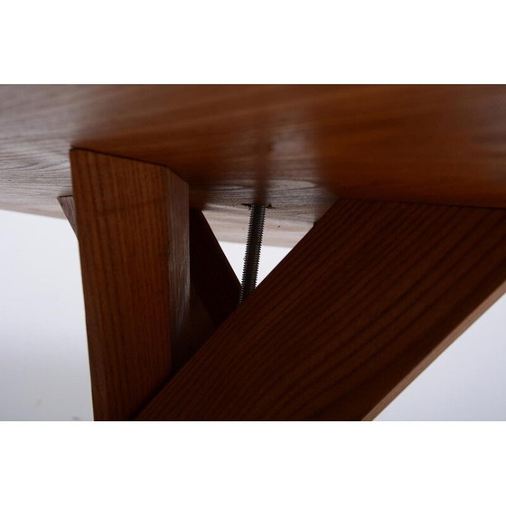 Image 1 of Vintage Aban T35A table in solid elm by Pierre Chapo