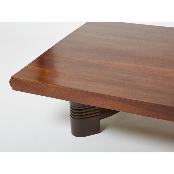 Image 1 of Vintage walnut coffee table by Charles Dudouyt, 1940s