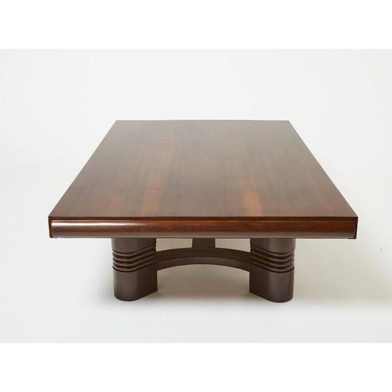 Image 1 of Vintage walnut coffee table by Charles Dudouyt, 1940s