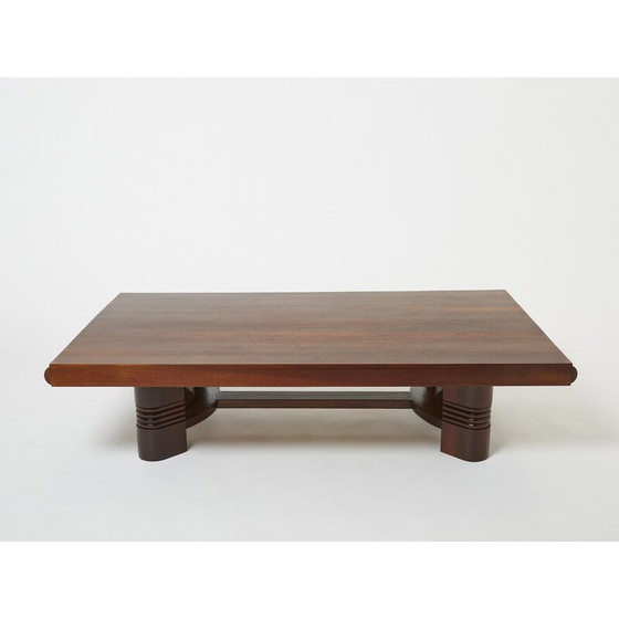 Image 1 of Vintage walnut coffee table by Charles Dudouyt, 1940s