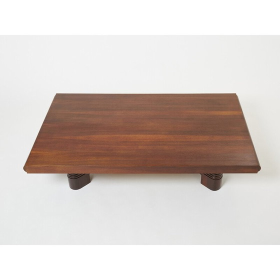 Image 1 of Vintage walnut coffee table by Charles Dudouyt, 1940s