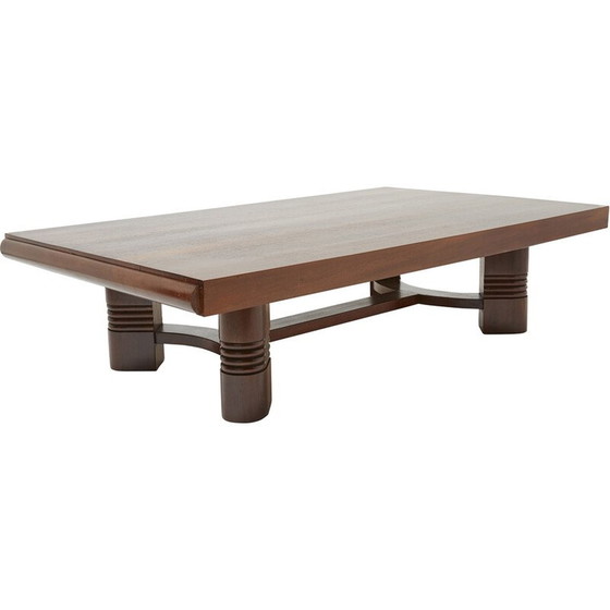 Image 1 of Vintage walnut coffee table by Charles Dudouyt, 1940s
