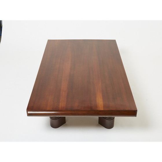 Image 1 of Vintage walnut coffee table by Charles Dudouyt, 1940s