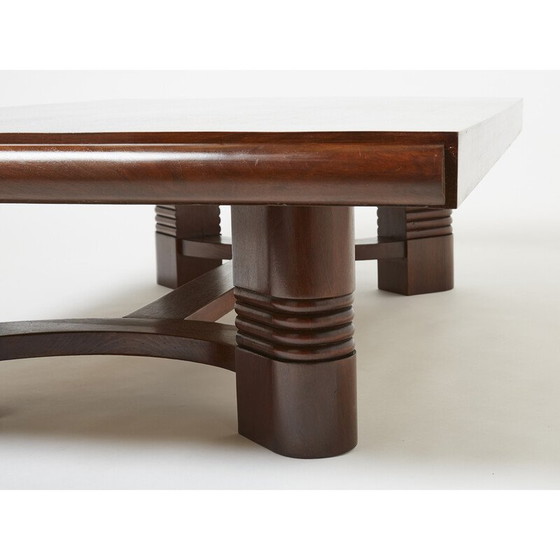 Image 1 of Vintage walnut coffee table by Charles Dudouyt, 1940s