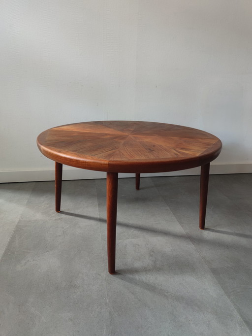 Vintage Danish Round Coffee Table By Vv Møbler Spøttrup