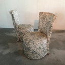 2x Vintage cocktail armchair