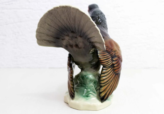 Image 1 of Figurine of Heather Rooster or large Tetra in ceramic 1970