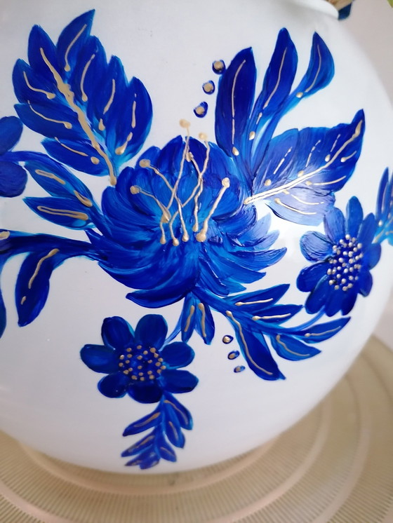 Image 1 of Hand-painted Globe Vase 'Delftware', Artist Evalien Ritmeester