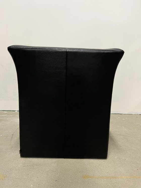 Image 1 of Fauteuil club Jori en cuir noir