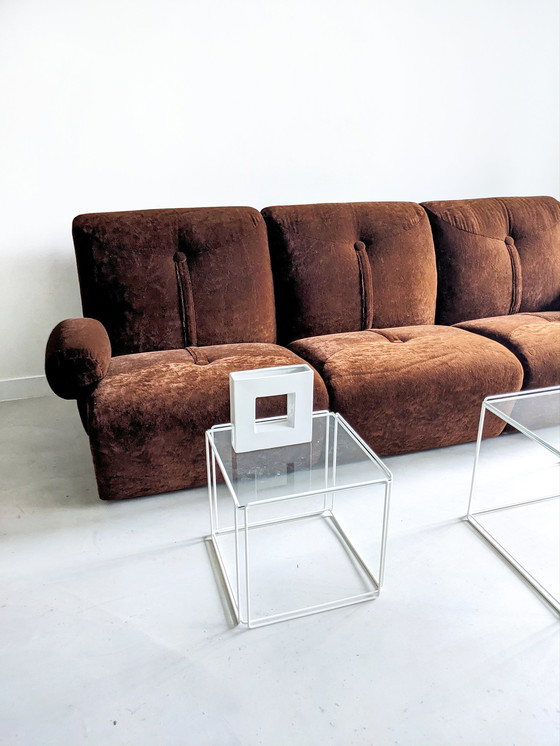 Image 1 of Velvet Space Age Modular Sofa