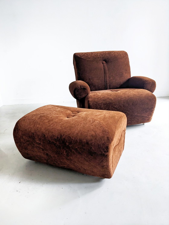 Image 1 of Velvet Space Age Modular Sofa