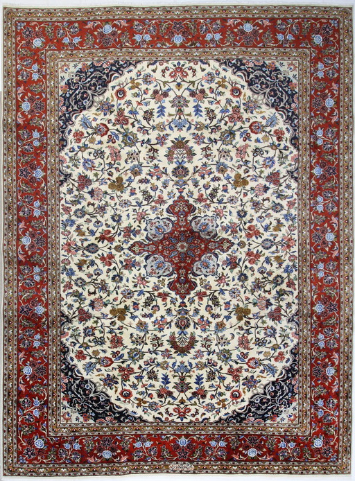 Original Hand-Knotted Persian Carpet Keshan 395 X 298 Cm Very Top Condition Fine