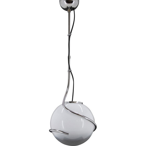 Image 1 of Lampada a sospensione vintage italiana in vetro di Murano di Fabio Lenci per Guzzini, Italia anni '70