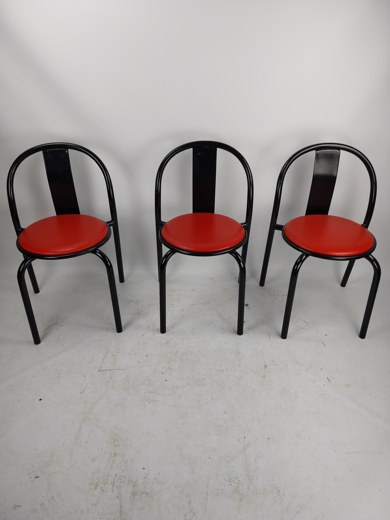 3 x vintage ikea metal chair. Maxmo made in Italy