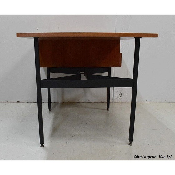 Image 1 of Vintage double desk in teak veneer by Gérard Guermonprez, 1950