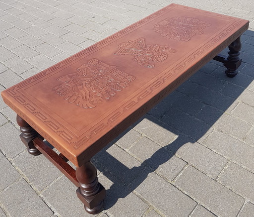 Vintage Coffee Table Angel Pazmino Ecuador Brutalism Conversation Piece