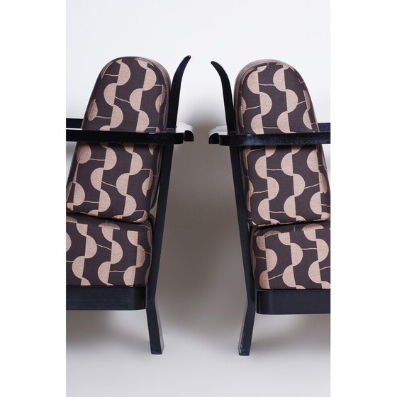 Image 1 of Pair of vintage blackened solid oakwood armchairs by Josef Chochol, Czechia 1920