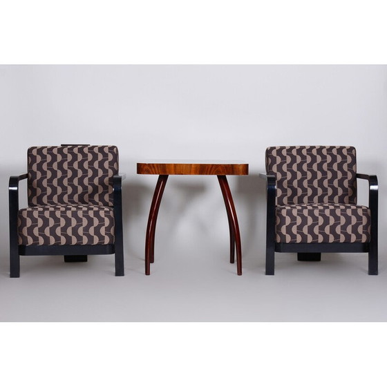 Image 1 of Pair of vintage blackened solid oakwood armchairs by Josef Chochol, Czechia 1920