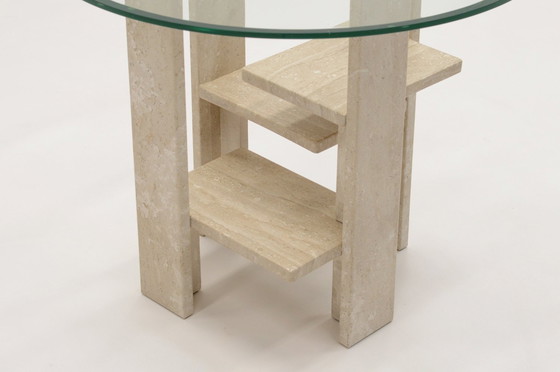 Image 1 of Travertine Side Table in the style of Willy Ballez, 1970S Belgium.