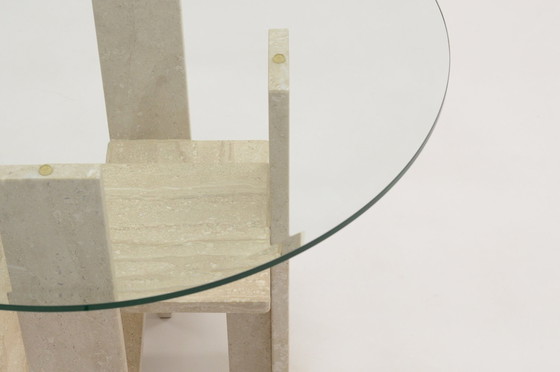 Image 1 of Travertine Side Table in the style of Willy Ballez, 1970S Belgium.