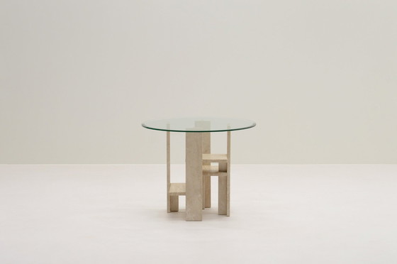 Image 1 of Travertine Side Table in the style of Willy Ballez, 1970S Belgium.