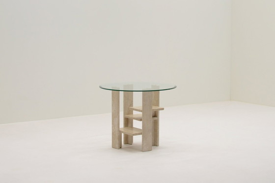 Image 1 of Travertine Side Table in the style of Willy Ballez, 1970S Belgium.