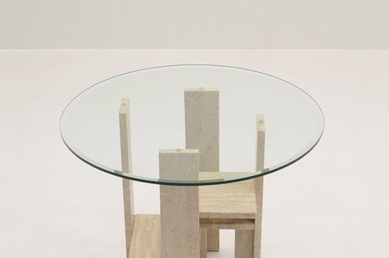 Image 1 of Travertine Side Table in the style of Willy Ballez, 1970S Belgium.