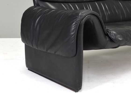 Image 1 of De Sede DS2011 sofa in black leather, Switzerland – circa 1980