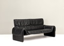 De Sede DS2011 sofa in black leather, Switzerland - circa 1980