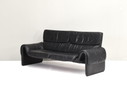 De Sede DS2011 sofa in black leather, Switzerland - circa 1980