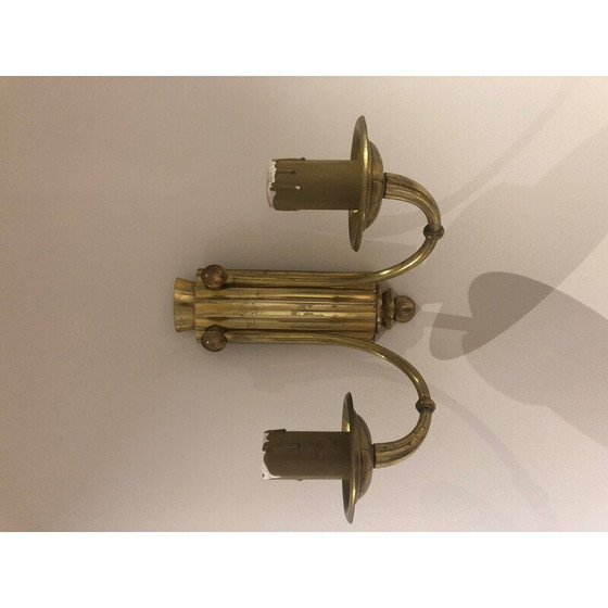 Image 1 of Pair of vintage art deco wall lamps with double light
