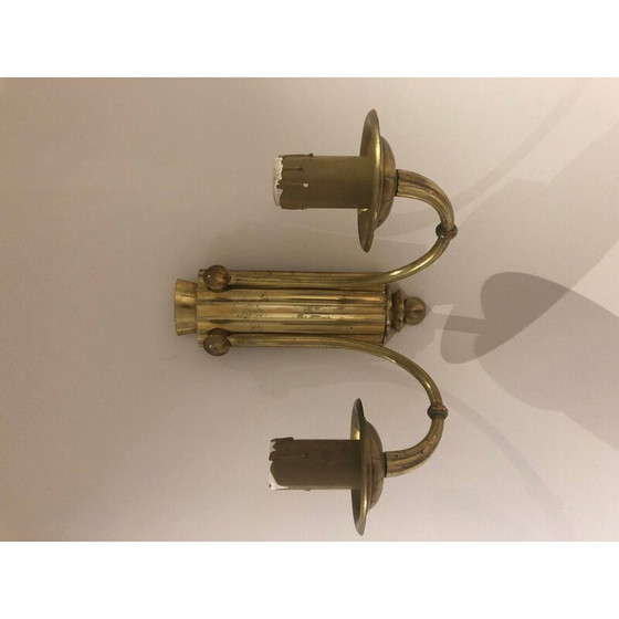 Image 1 of Pair of vintage art deco wall lamps with double light