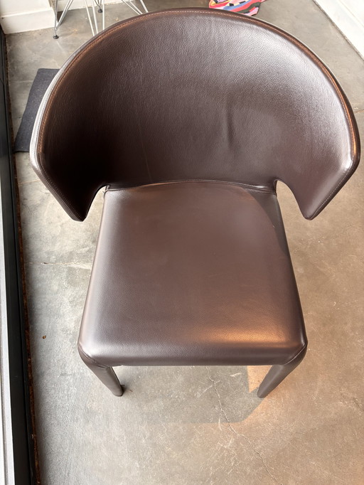 6x Leather Cassina Hola 367 Chairs