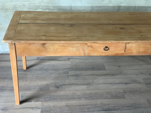 Antique Farm Table With 2 Drawers