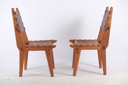 2x Mid Century Chaises de salle à manger de Angel I. Pazmino