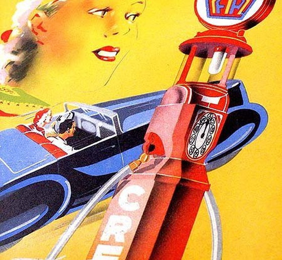 Image 1 of French Art Deco Car Advertising , 1930S