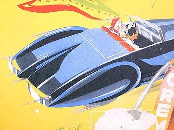 Image 1 of French Art Deco Car Advertising , 1930S