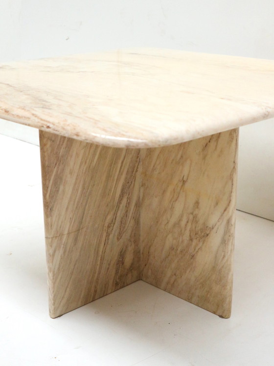 Image 1 of Square vintage Italian marble coffee table / side table from the 1970s