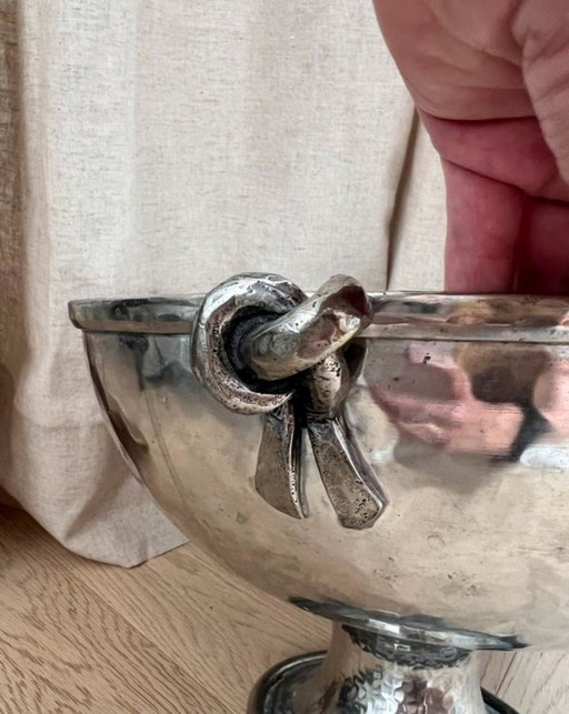 Vintage Antique Pewter Basin