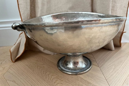 Vintage Antique Pewter Basin
