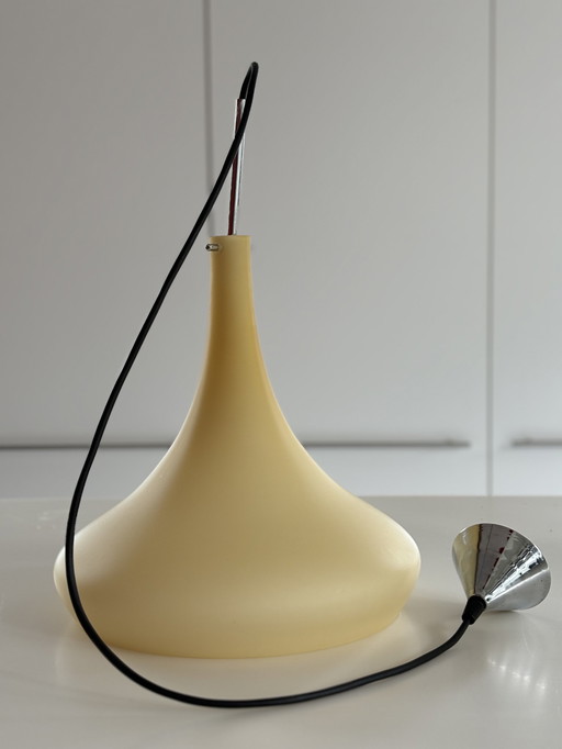 Opaline handblown glass pendant vintage seventies