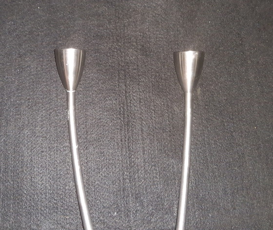 Image 1 of Candelabro Hagberg de 8 brazos (acero inoxidable), versión con firma grabada 