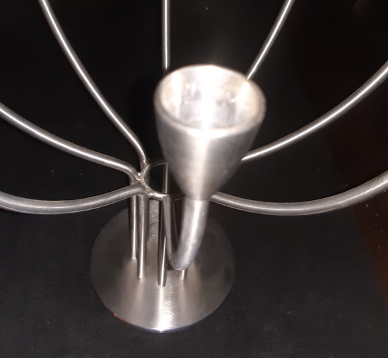 Image 1 of Candelabro Hagberg de 8 brazos (acero inoxidable), versión con firma grabada 