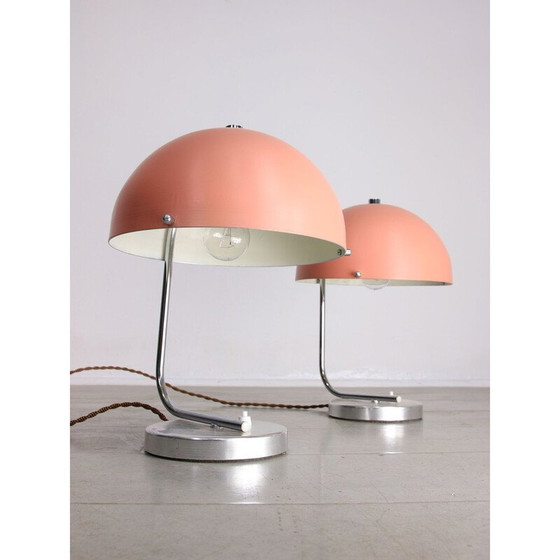 Image 1 of Lampada da tavolo a sfera rosa di metà secolo