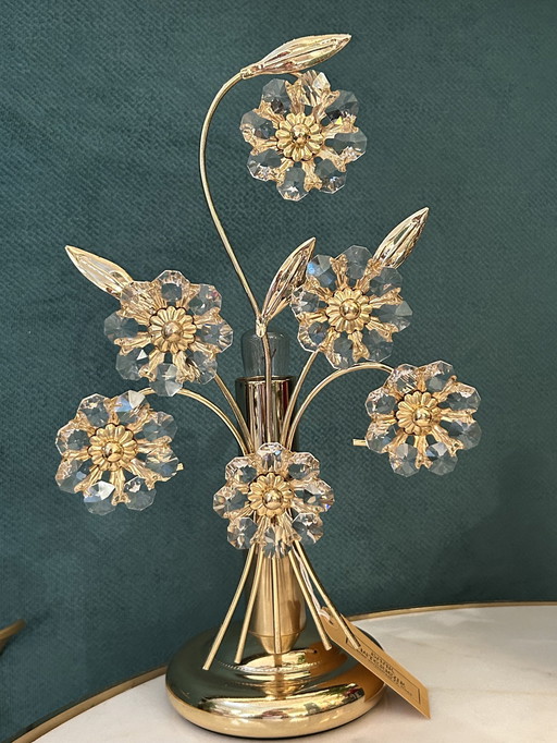 Branded Swarovski Table Lamps 2 Pieces Floral Frame Crystal