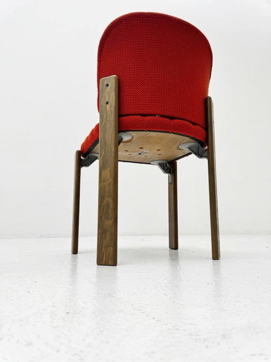 Image 1 of Set of 4 Red Upholstered Mid-Century Chairs by Dietiker Stein Am Rhein