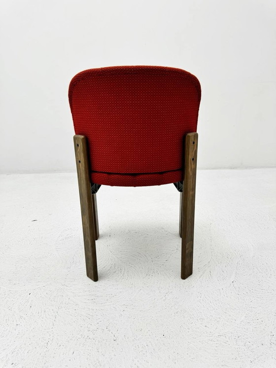 Image 1 of Set of 4 Red Upholstered Mid-Century Chairs by Dietiker Stein Am Rhein